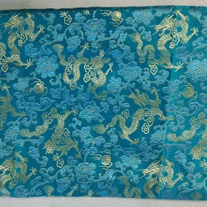 blue Lucky Roayl Золотая парча с изображением дракона ткань 50x72 см жаккардовая одежда платье Домашний декор костюм Лоскутная Ткань обивка мебели - Цвет: blue