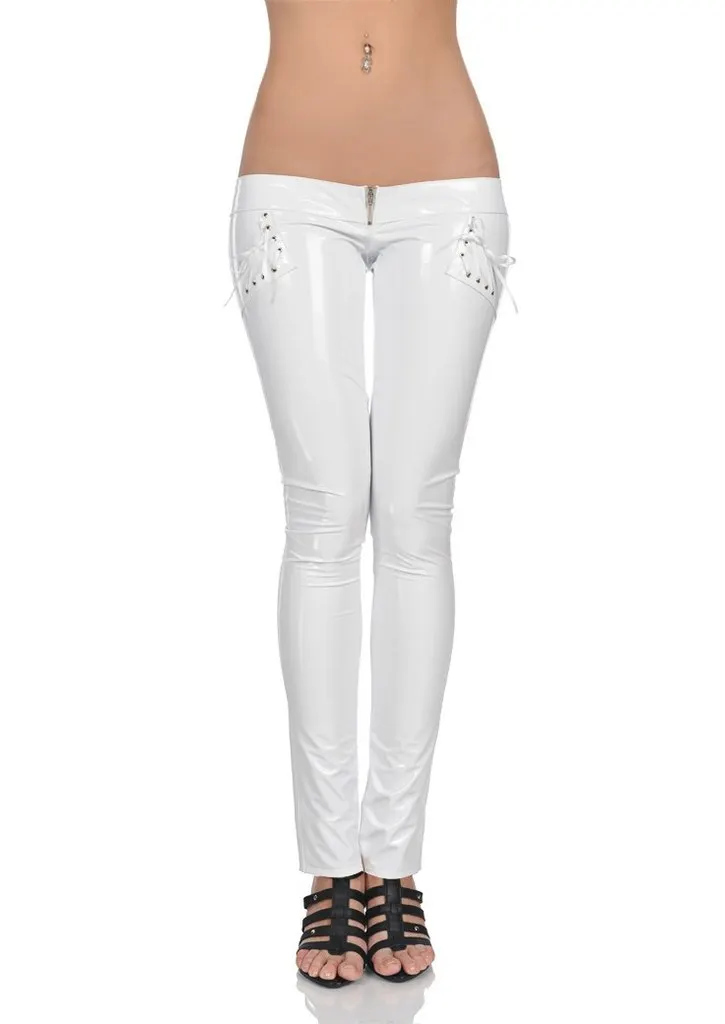 low rise white jeans