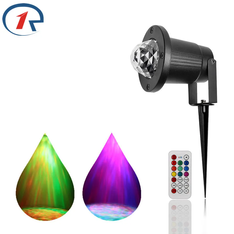 ZjRight LED stage light IR Remote Water Wave Ripple Effect Waterproof