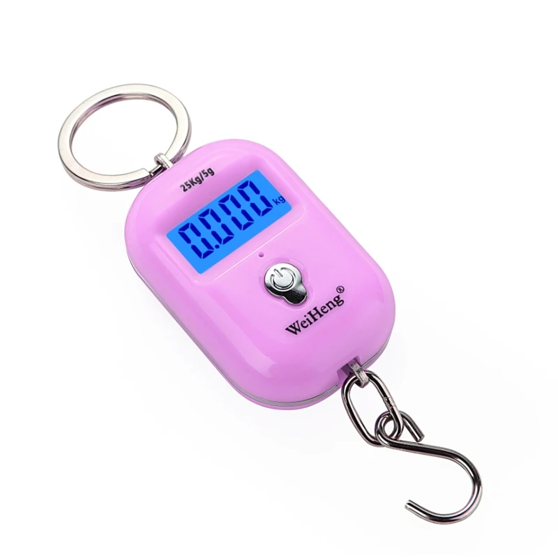

25kg 5g Pocket Digital Scale Portable Mini Electronic Luggage Hook Scale LCD Fish Food Kitchen Hanging Steelyard Weight Balance
