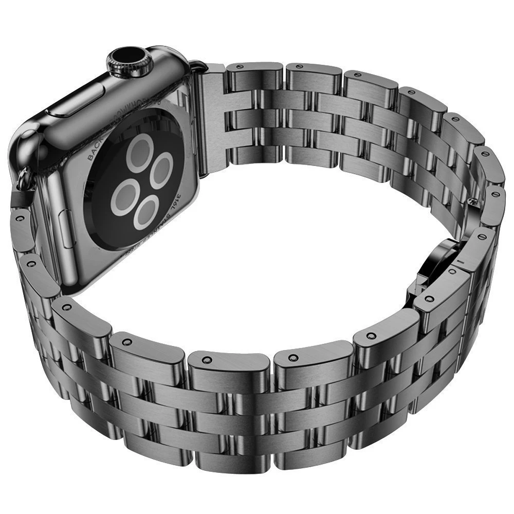 Ремешки для наручных часов из нержавеющей стали для Apple Watch ремешок ссылка серебро розовое золото черный металлический браслет 42 мм 38 мм аксессуары для iwatch