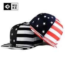 Wuke Новые кости американский флаг, США кепки черный красный цвет звезды полосы Бейсбол Snapback для мужчин женщин креативный кепки в стиле хип-хоп