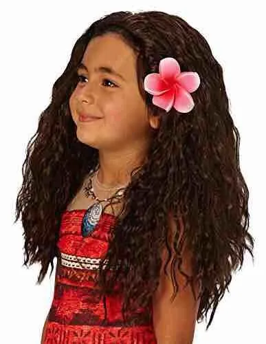 

Princess Moana Cosplay Wigs With Flowers Adult Children Size Halloween Party Kids Girls Costumes Wig Kids Cosplay Carnival Wig