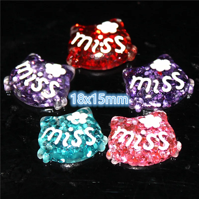 

30pcs 15x17mm bling bling Hello Kitty resin flatback cabochon DIY jewelry/phone decoration hair bow center