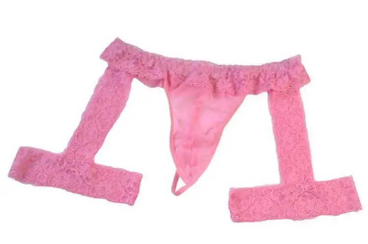 Сексуальные прозрачные кружевные трусы-боксеры для ягодиц, мужские трусы-бандаж, мужское нижнее белье ZJH0608 - Цвет: pink