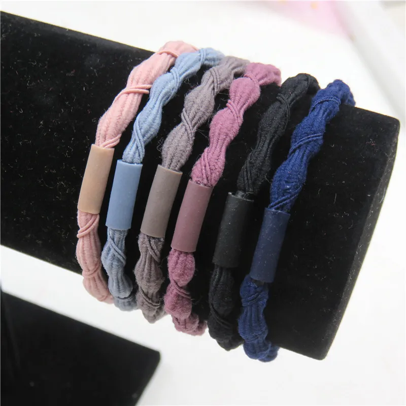 

12PCS/LOT Simple Twisted knot Elastic Hair Bands For Girls Bohemian Headband Scrunchy Korean Bow Kids Hair Accessories For Women