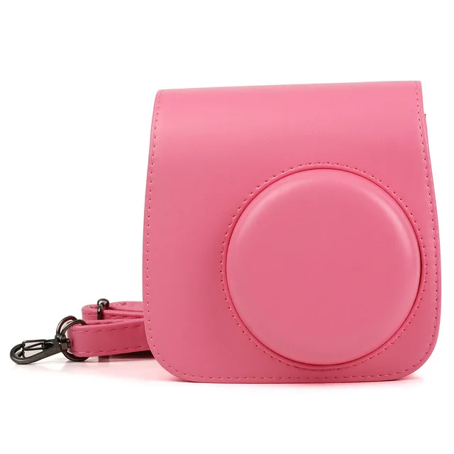Портативный 5 цветов из искусственной кожи пленка камера сумка чехол с плечевым ремнем для Fujifilm, Polaroid Mini 8/8+/9 Instax - Цвет: Pink