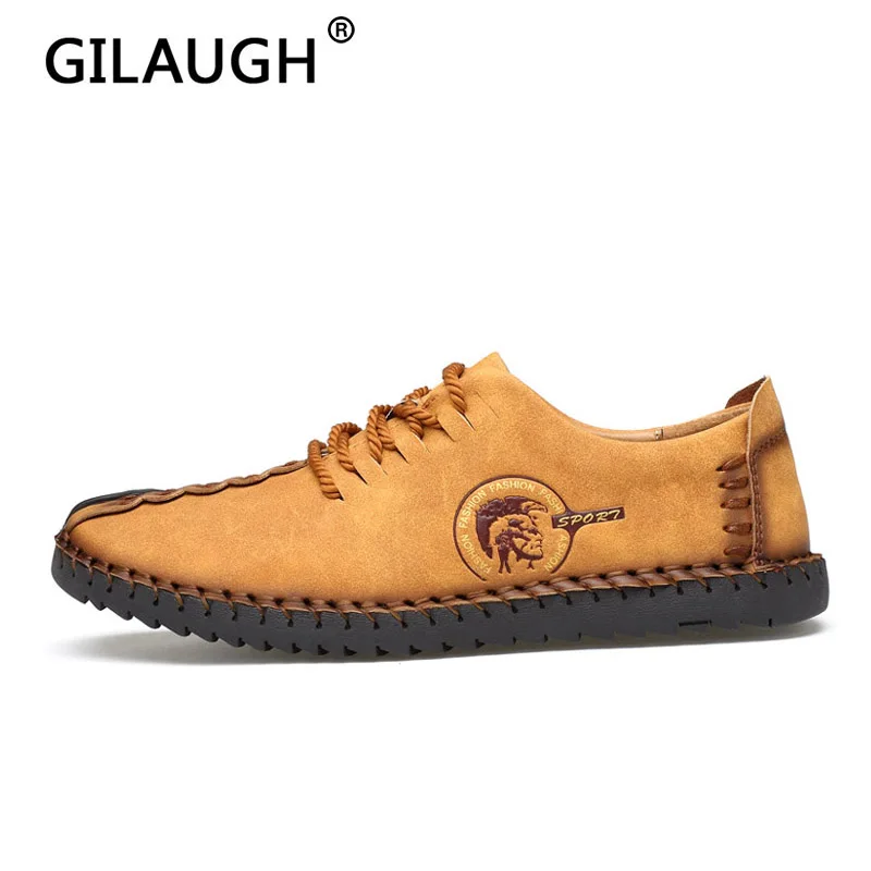 GILAUGH/ г., удобная повседневная мужская обувь модная обувь для мужчин Лоферы качественная кожаная мужская повседневная обувь мокасины на плоской подошве