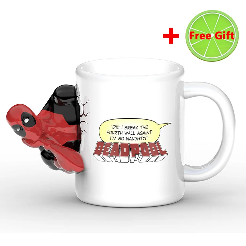 Новинка, кофейные кружки Marvel, Дэдпул, Бэтмен, чашки и кружки, супер герой, Марка напитков, лучший рождественский подарок для друга - Цвет: Deadpool Mug