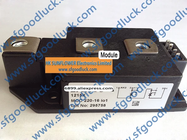 

MCC220-16IO1 Thyristor Module Thyristor/Diode Module SCR 1600V 2x250A Y2-DCB Weight(Typical including screws):320g
