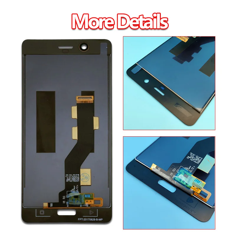 100% Оригинальный ЖК дисплей для Nokia 8 с сенсорным экраном дигитайзер сборка черный