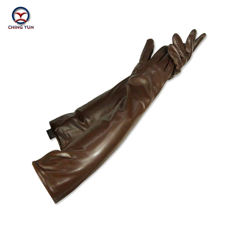 Günstige CHING YUN winter dame mode schaffell leder Arm hülse frauen aus echtem leder handschuhe weibliche lange art Ellenbogen Schaffell zp002