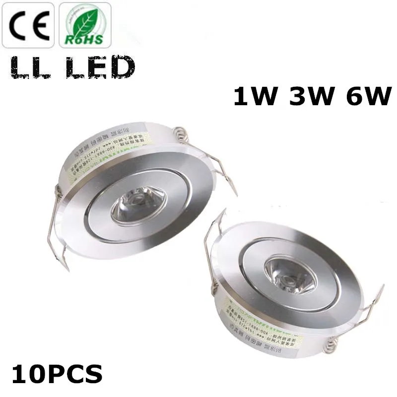 

10PCS 1W 3W 6W MINI Round 3W High Power LED Recessed Ceiling Down Light Lamps LED Downlights for Living Room Cabinet Bedroom