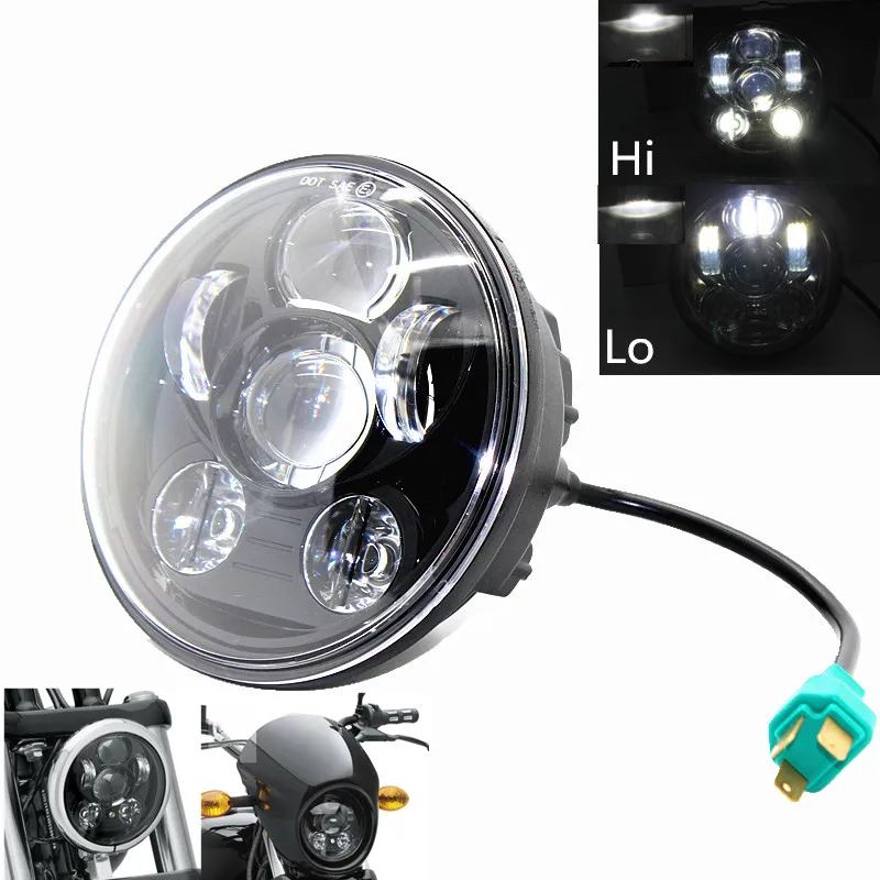 

1PCS Black Newest for motor Projector Lens 100% Fits 5-3/4 5.75 Inch LED Headlights High/Low for motor Dyan Motorcycle
