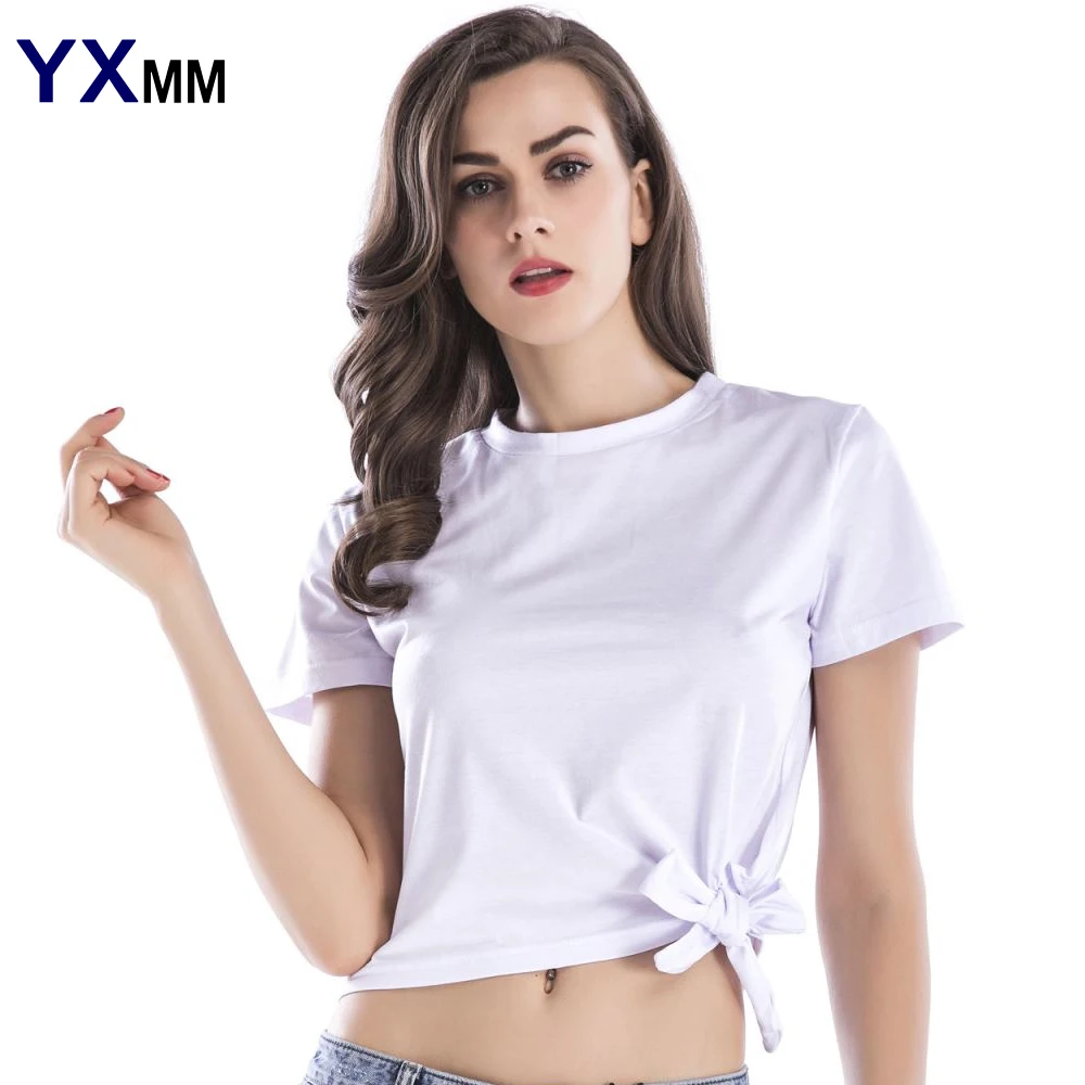 YXMM New Harajuku Short Sleeve Cotton Bow Blusas Women's T-shirt Femininas Tee Shirt Femme Crop Tops Summer Tops For Women 2018