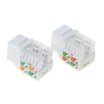 

2Pcs CAT5e Network Module Information Socket RJ45 Ethernet Cables Module Plug Network Connector Adapter Cat5e Gold Plated Keysto