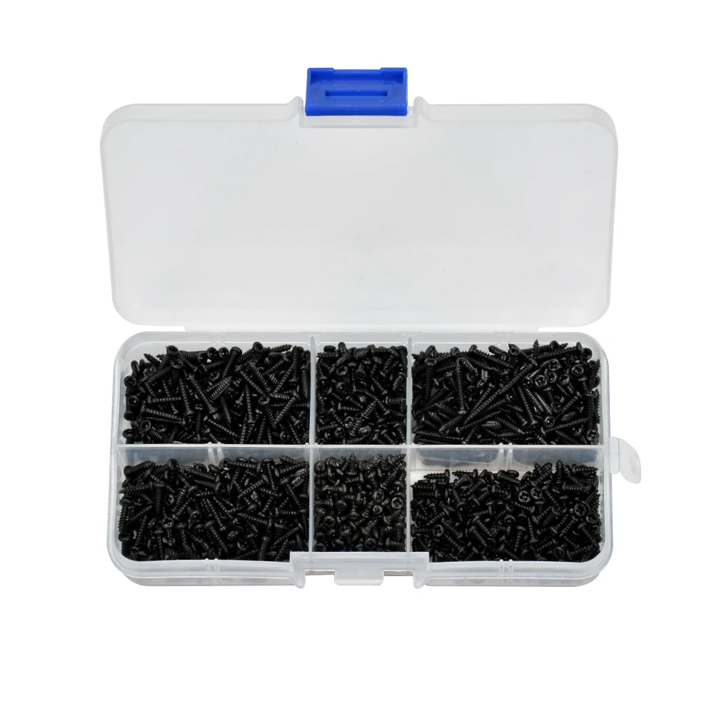 

1200Pcs M2 Head Screws Assortment Kit Black With Box Free Shipping