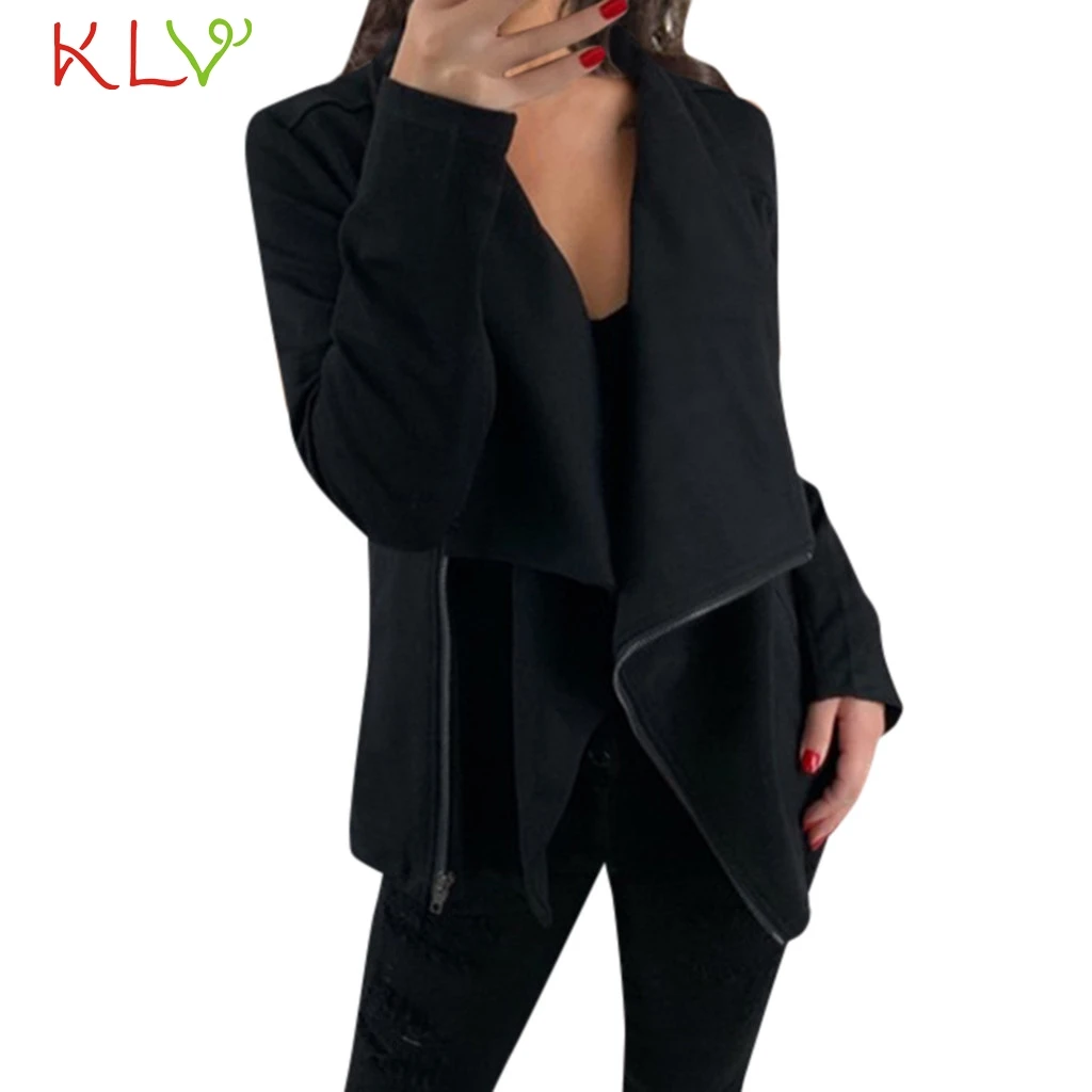 

Women Jacket Winter Black Zipper Short Suit Autumn 2019 Plus Size Overcoat Work Office Lady Casaco Feminino Coats For Girls 19Jl