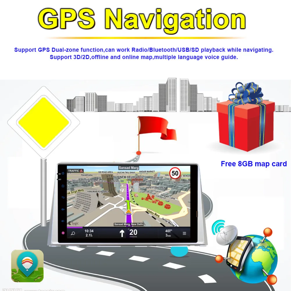 Flash Deal 10.1 Inch 4GB ROM Android 8.0 IPS Screen Car GPS Navigation For Kia K5/Optima 2016- Car Video Multimedia Player Bluetooth DAB+ 1