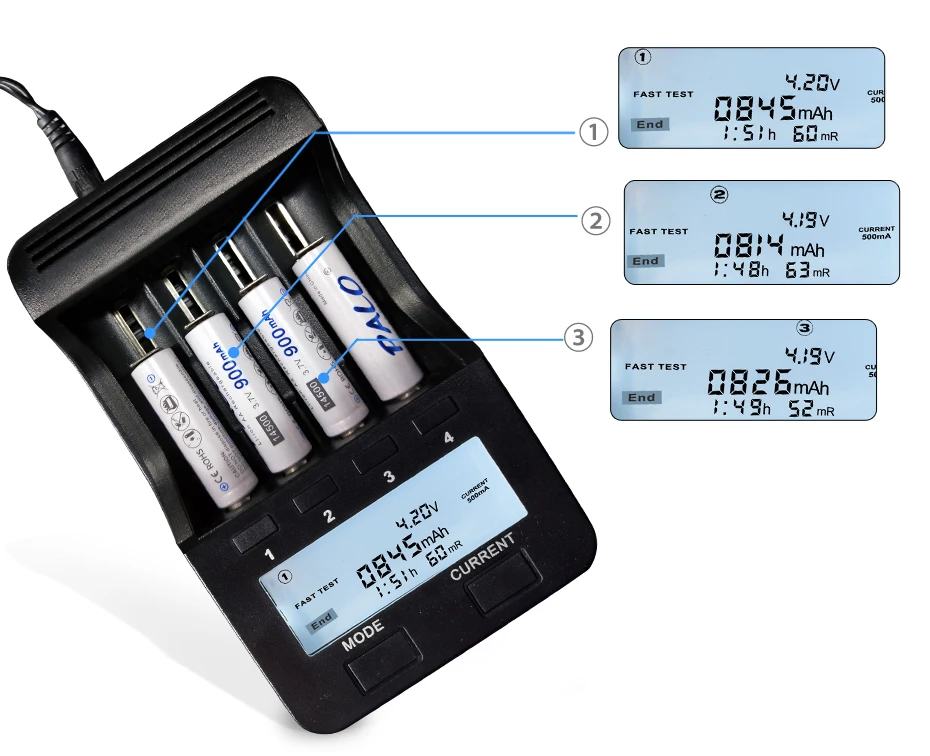 PALO 900mAh 3,7 V батарея 14500 литий-ионная аккумуляторная батарея 14500 литиевая Высокая емкость для светодиодный фонарик