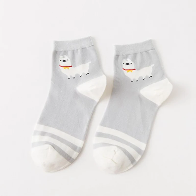 Носки Alpaca Sox теплые удобные милые каваи ламы Винтаж Мин ретро шерсть девушка - Цвет: GY