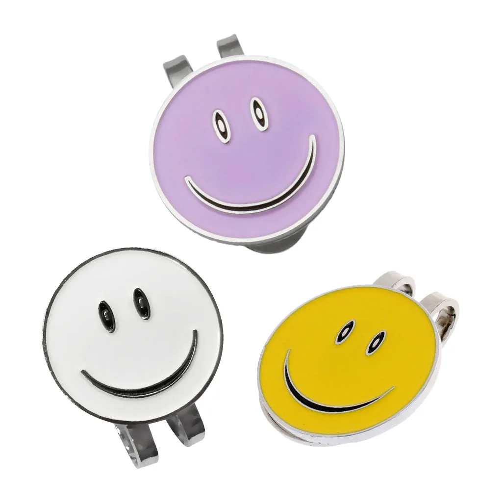 Набор из 3 забавных шариковых маркеров для гольфа Happy Face с магнитной шляпой