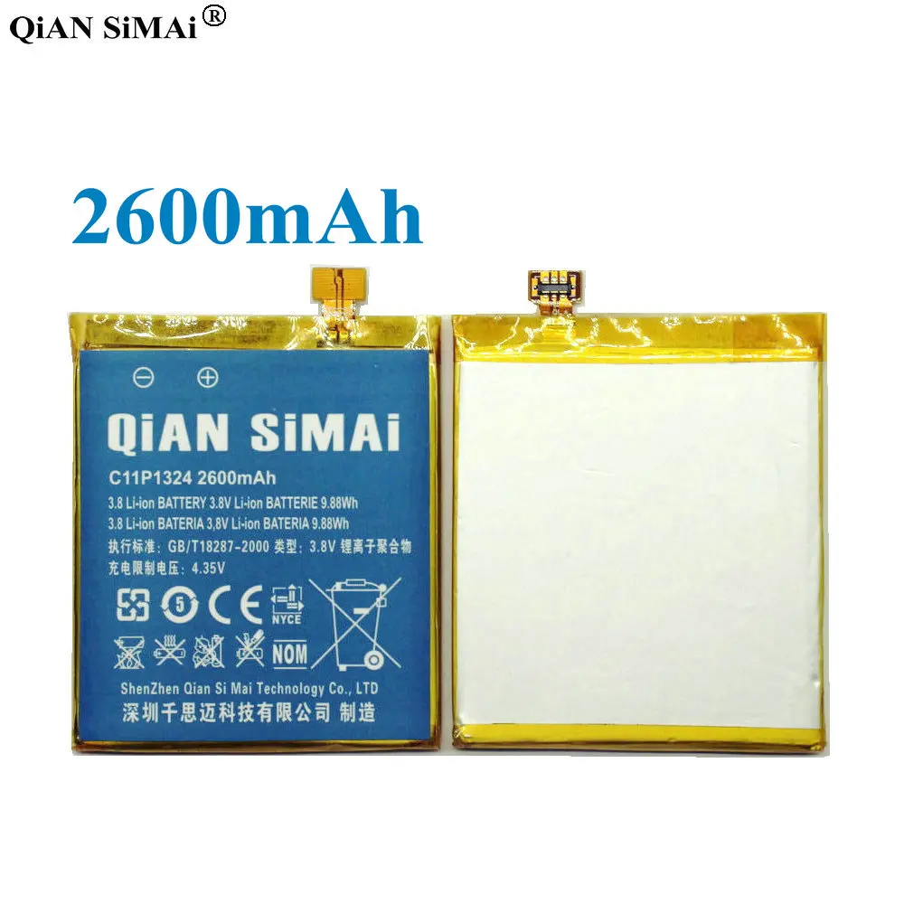 

QiAN SiMAi 1pcs 100% High Quality C11P1324 2600mAh Battery For ASUS ZenFone 5 A500G A500CG + Tracking Code