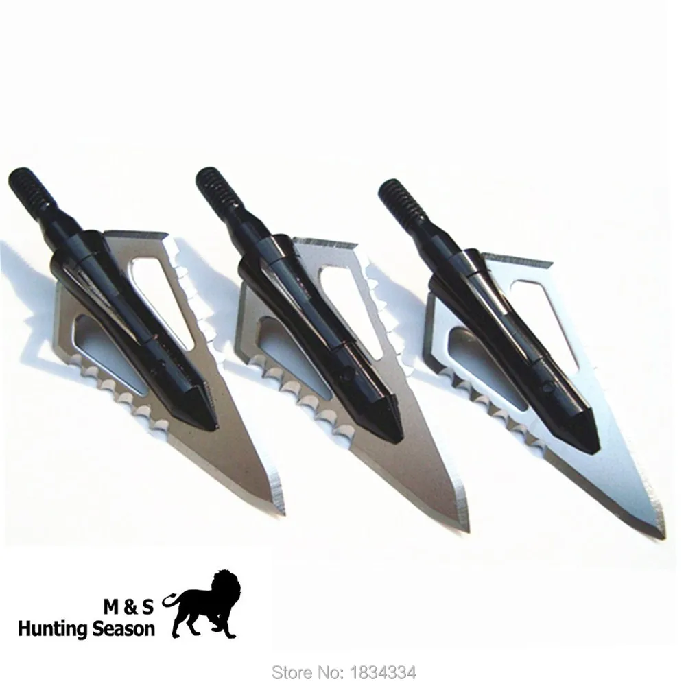 Hunting Arrowheads 100 Grain 3 Blades Broadheads Sawtooth Knife For