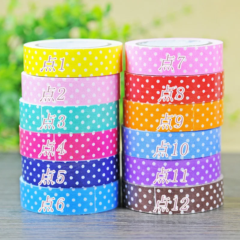 1pcs BZNVN Fabric tape dot dot fabric decorative tape 1.5*4M 12 color
