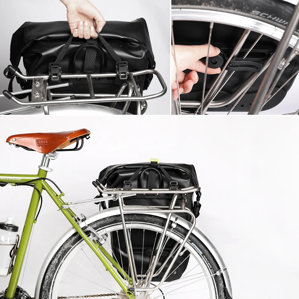 Bicycle Rear Handbag Multifunctional Waterproof Large Capacity Portable Rear Rack Tail Bag Trunk Pack Cycling Sport Bag Covers