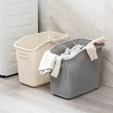 Домашняя пластиковая корзина для грязного белья Большие размеры для прачечной, ванной грязный одежда игрушки и корзина