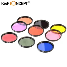K & F концепция 9 шт. 52/58/67 мм Полный Цвет Нейтральный фильтр объектива Комплект для всех 52/58/67 мм объектив камеры серый зеленый желтый розового и фиолетового цветов коричневый