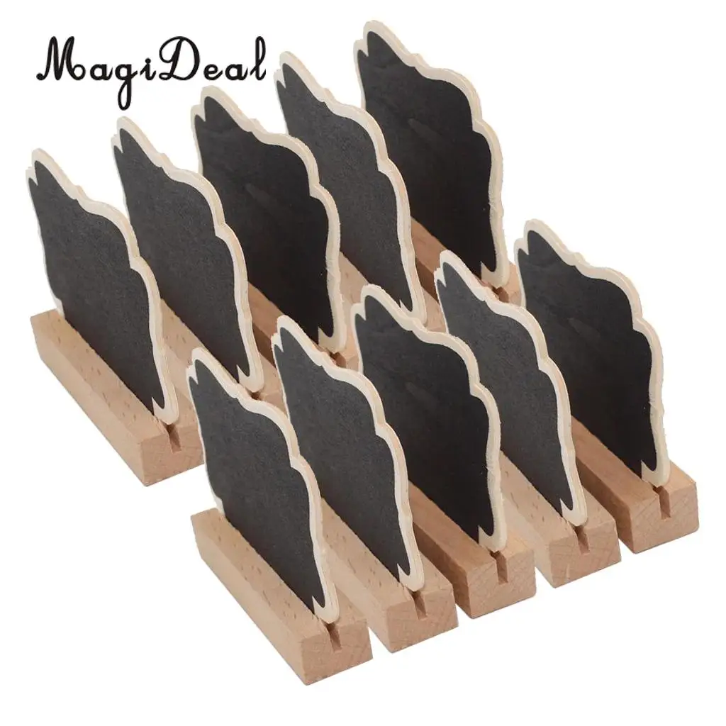 30PCS Mini Wooden Blackboard Memo Message Board Sign For Wedding Kitchen Store Shop Buffet