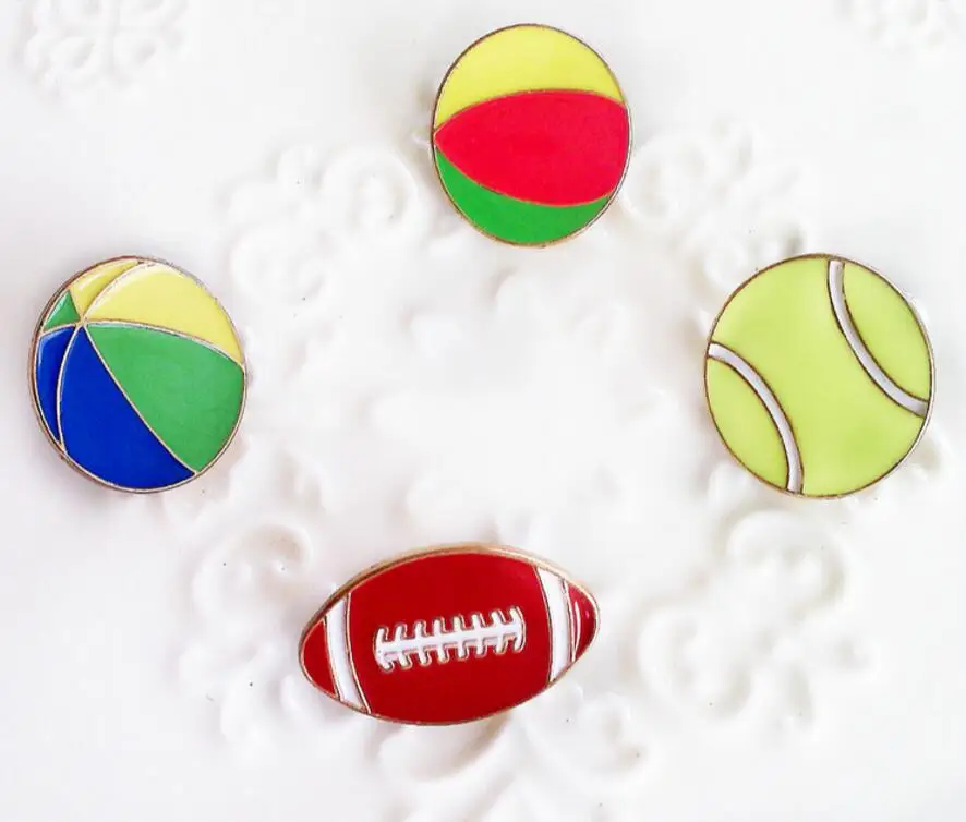 

Timlee X118 Cartoon Cute Sports Rugby Football Baseball Metal Brooch Pins Button Pins Kids Gift Wholesale