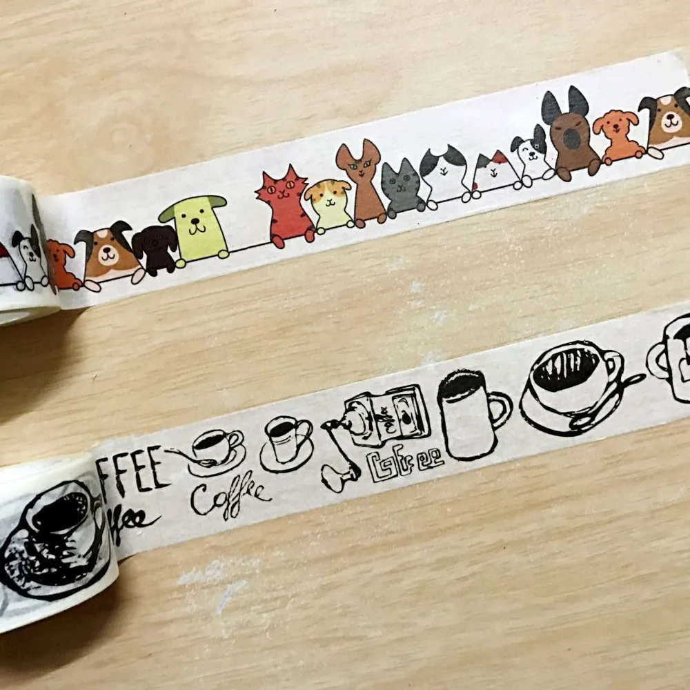 

Бесплатная доставка красивый 30 мм * 10 м Высокое качество Васи бумажная лента/цвет животных и черный кофе мир маскировки васи лента