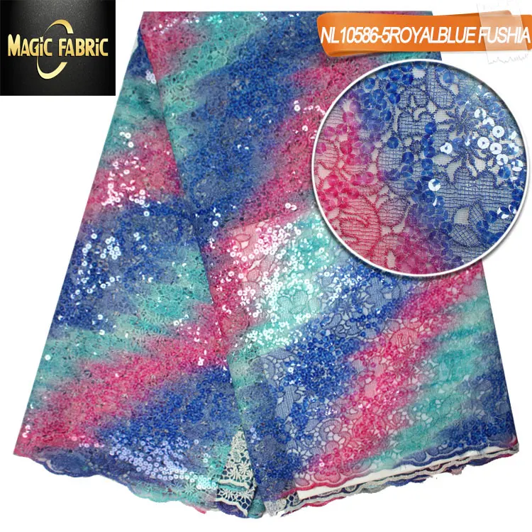 

2017 Latest Swiss Voile Lace For Wedding African Lace Fabric High Quality orange blue French Lace Fabric For New Fashion NL10586