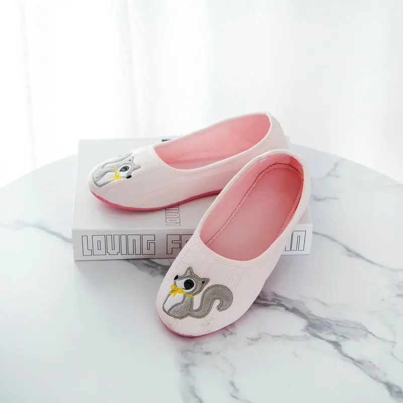 

Spring New Style Cute Little Squirrel Single Shoes Cute Cartoon Women Shoes Soft Soles Slip Office Home Female Slippers