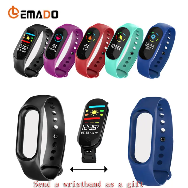

LEMADO M3 Smarrt Fitness Bracelet Multi-sport Mode Blood Pressure Oxygen IP67 Waterproof Color Screen Wristband PK Mi Band 3