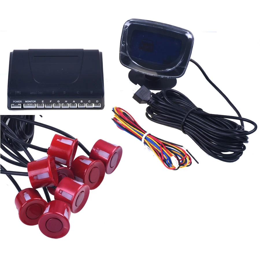 Car Parking Sensors 8 Weatherproof Rear Front View Reverse Backup Radar Kit System LCD Display Monitor parking sensor kit led parking sensor kit parking sensor car led parking sensor