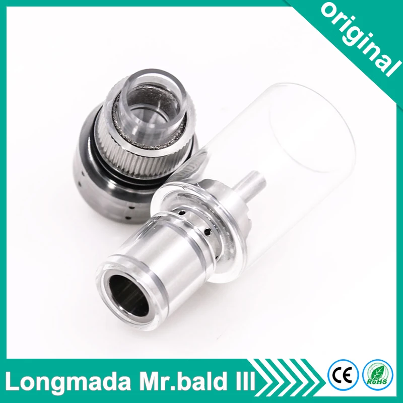 

Longmada MR.BALD III tank Mr bald iii Atomizer Replaceable Ceramic Heating Coil Chamber Atomizer for Wax vape Dry Herb Vaporizer