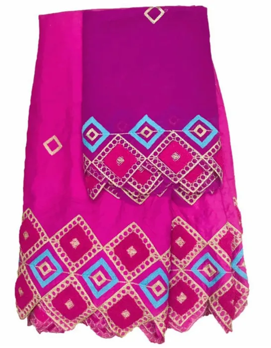 

Wonderful wedding/party 5Y embroidery African cotton lace fabric and 2y Swiss voile material for dress set WCV1(5+2y)