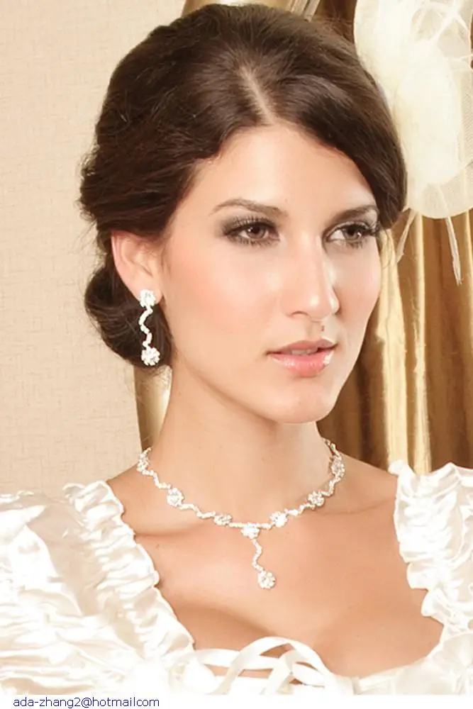 Bending Flower Rhinestone Necklace And Earrings Set LC0811 Cheaper Price Women Fashion Jewelry Free Shipping Cost Fast Delivery | Украшения
