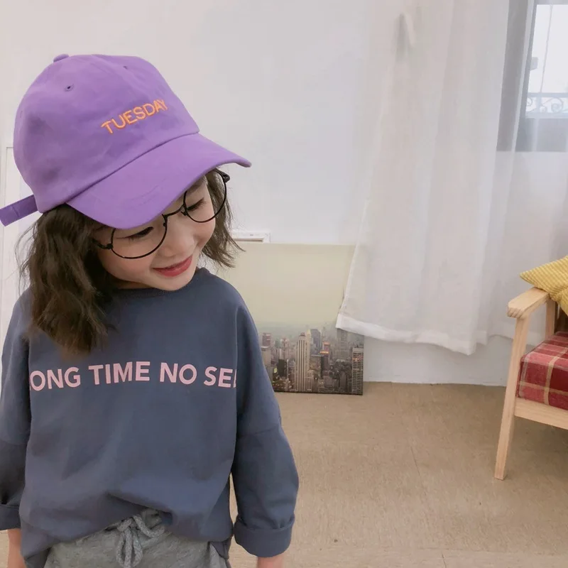 

New Spring 2019 Infant Cute Boys and Girls'Letter Printed Simple Loose T-shirt Cotton and Hemp Long Sleeve Baby Girls Top Tees
