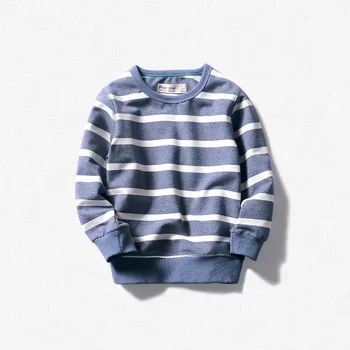 

New Baby Boys T Shirt Autumn Winter Terry Cotton Striped and Cartoon Car Sweatshirt for Boys School Kids Girls Tops Tees Outwear