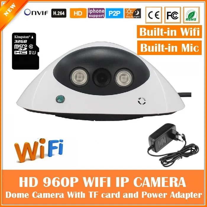 960 P купольная ip-камера Wifi 1.3mp Обнаружение движения с sd-картой мини-белый CCTV видеонаблюдения встроенный микрофон бесплатная доставка