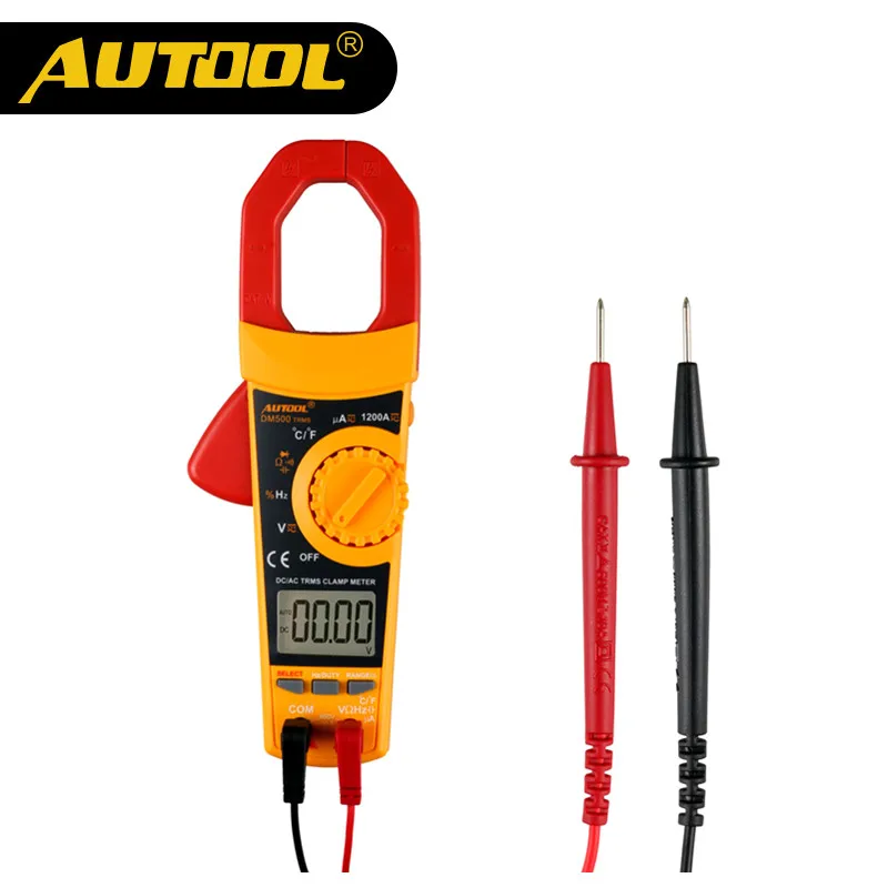 

AUTOOL DM500 Car Multimeter Vehicle Circuit Auto Digital Diagnostic Tool Clamp 1000A AC TRMS Electrican Pocket Size Clamp