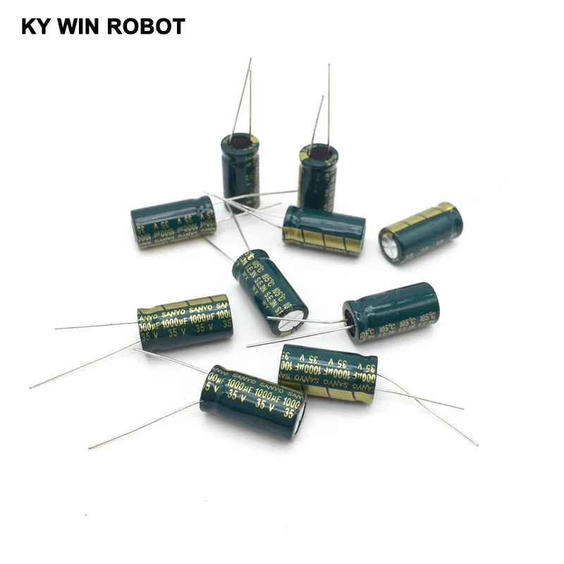 35В 1000 мкФ 10*20 10x20 мм Высокая частота низкое сопротивление алюминиевый электролитический конденсатор с алюминиевой крышкой, 1000 мкФ 35В