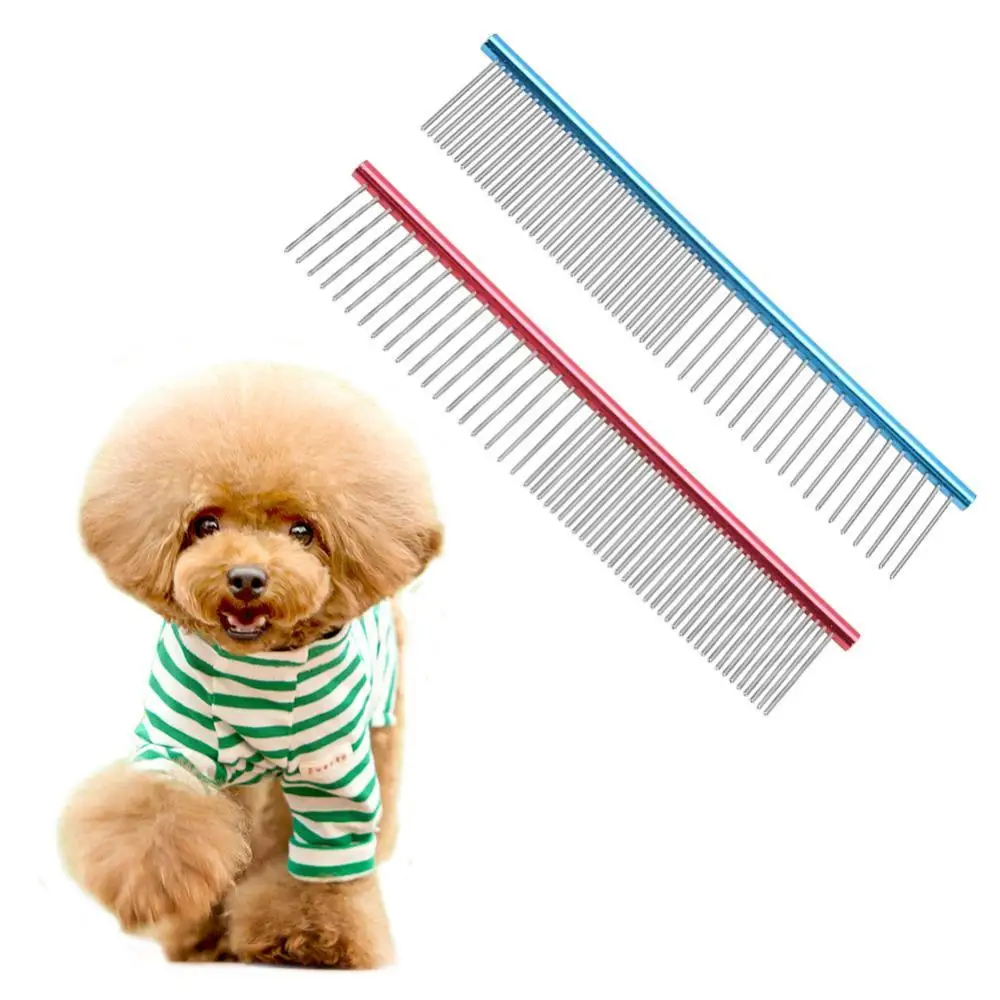 Dog Combs Stainless Steel Lightweight Long Thick Hair Fur Removal Brush