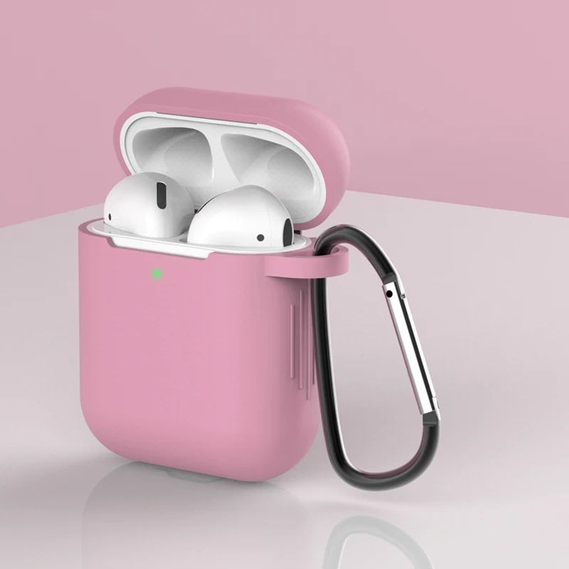 Силиконовые чехлы для Airpods 2-й защитный чехол для наушников чехол для Apple AirPods 1/2 Air pods 2 ударопрочный чехол с крюком