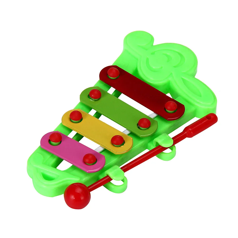 Детские 4-Note ксилофон музыкальные игрушки мудрые разработки заметки ручная, ударная фортепиано синий игровой инструмент для мозга подарок - Цвет: Зеленый